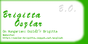 brigitta oszlar business card